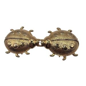 Dotty Smith Ladybug Belt Buckle Oversized Gold Tone fits up to 1.25" belt